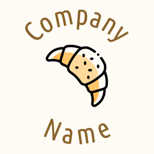 Croissant logo on a Floral White background - Cibo & Bevande