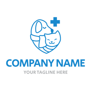 pets with scarves vet clinic logo - Tiere & Haustiere