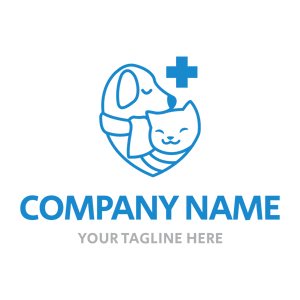 pets with scarves vet clinic logo - Animales & Animales de compañía