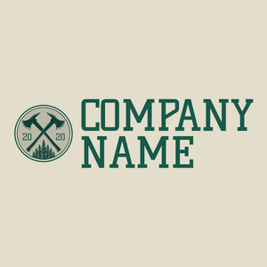 Axes and pine trees logo - Landscaping