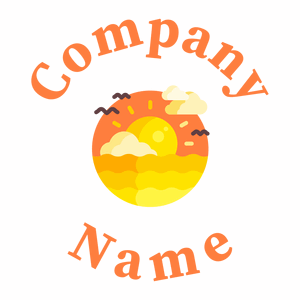 Burnt Orange Sunset on a White background - Móveis