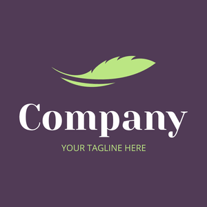 Logo of a leaf flying green on mauve - Paisage