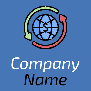 Global economy logo on a Steel Blue background - Negócios & Consultoria