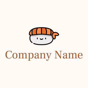 Cute Sushi logo on a Seashell background - Alimentos & Bebidas