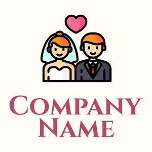 Wedding couple logo on a White background - Mariage