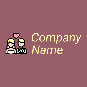 Couple logo on a Mauve Taupe background - Moda & Belleza