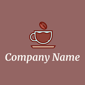 Coffee cup logo on a Copper Rose background - Alimentos & Bebidas