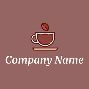 Coffee cup logo on a Copper Rose background - Cibo & Bevande