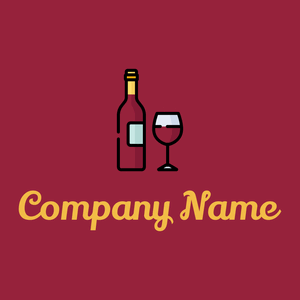 Wine bottle logo on a Bright Red background - Agricultura