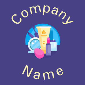 Cosmetics logo on a Dark Slate Blue background - Moda & Belleza