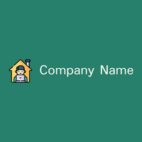 Work from home logo on a green background - Internet