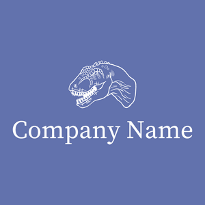 Tyrannosaurus rex logo on a Chetwode Blue background - Abstract