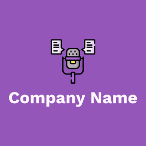 Microphone logo on a Deep Lilac background - Communicações