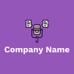 Microphone logo on a Deep Lilac background - Comunicaciones