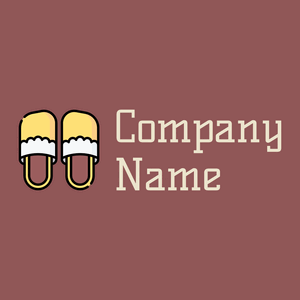 Slippers logo on a Rose Taupe background - Abstrait