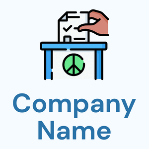 Ballot box logo on a Alice Blue background - Política