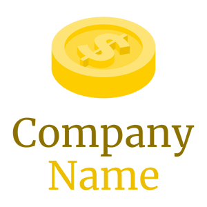 Tangerine Yellow Coin on a White background