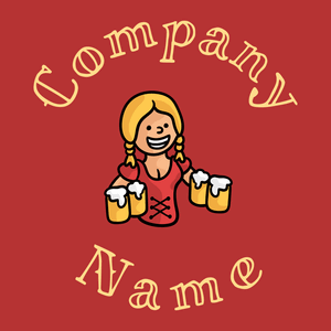 Waitress logo on a Medium Carmine background - Abstracto