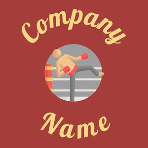 Kickboxing logo on a Mexican Red background - Sports