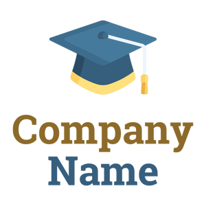Blue Mortarboard logo on a White background - Éducation