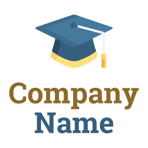 Blue Mortarboard logo on a White background - Educación