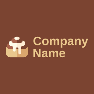 Cinnamon roll logo on a Cumin background - Food & Drink