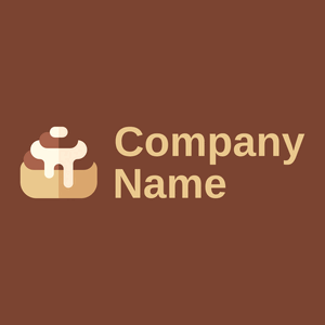 Cinnamon roll logo on a Cumin background - Eten & Drinken