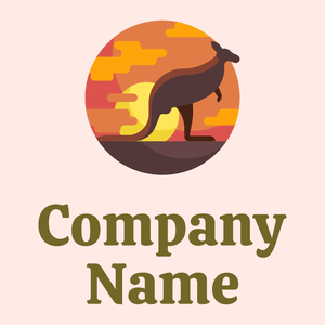 Kangaroo on a Misty Rose background - Abstrakt