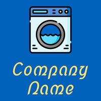 Washing machine logo on a Navy Blue background - Limpeza & Manutenção