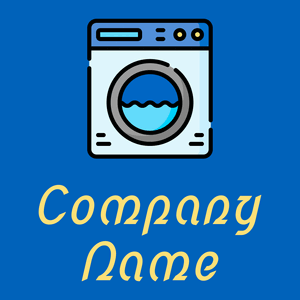 Washing machine logo on a Navy Blue background - Limpieza & Mantenimiento