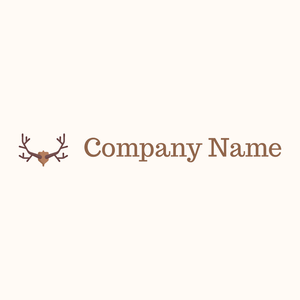Brown Deer horns logo on a Seashell background - Animales & Animales de compañía