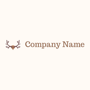 Brown Deer horns logo on a Seashell background - Animaux & Animaux de compagnie