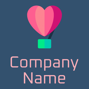 Hot air balloon logo on a Blumine background - Viajes & Hoteles