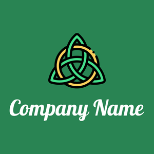 Celtic symbol logo on a Green background - Religious