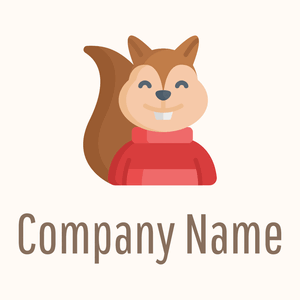 Mascot Squirrel logo on a Seashell background - Dieren/huisdieren