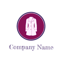 Logotipo de abrigo para mujer en un redondo rosa - Moda & Belleza Logotipo