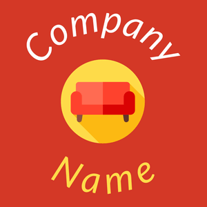Couch logo on a Cinnabar background - Muebles de casa