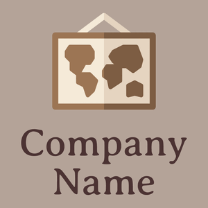 World map logo on a Silk background - Medio ambiente & Ecología