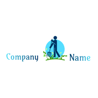 Logo de una persona raspando hojas - Limpieza & Mantenimiento Logotipo