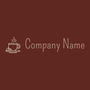 Coffee cup logo on a Caput Mortuum background - Comida & Bebida