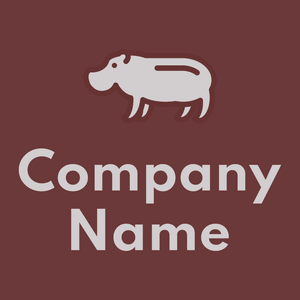 Hippopotamus logo on a Sanguine Brown background - Animaux & Animaux de compagnie