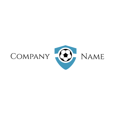Logo deportivo de fútbol con insignia azul - Deportes Logotipo
