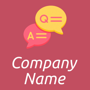 Q&A Interview logo on a Fuzzy Wuzzy Brown background - Abstracto