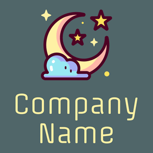 Moon logo on a Smalt Blue background - Abstrakt
