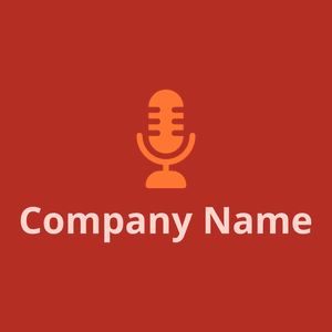 Microphone logo on a Fire Brick background - Communications