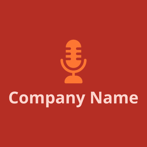 Microphone logo on a Fire Brick background - Kommunikation
