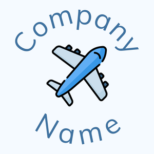 Plane logo on a Alice Blue background - Voyage & Hotel