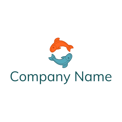 Logo de dos peces pequeños - Animales & Animales de compañía Logotipo