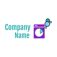 Logotipo lavadora morado - Limpieza & Mantenimiento Logotipo