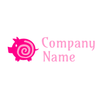 Cerdo rosa con logo espiral rosa - Animales & Animales de compañía Logotipo